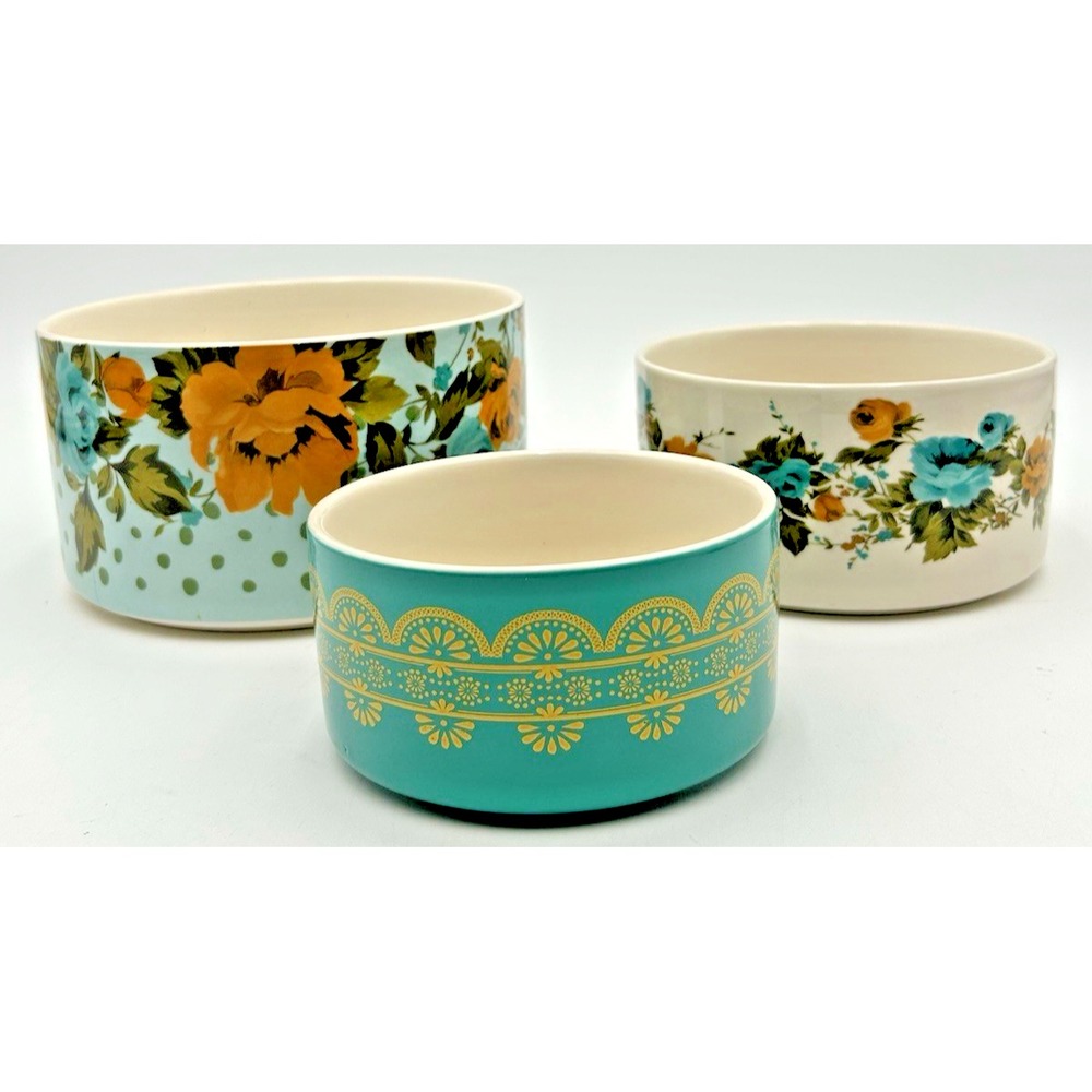 The Pioneer Woman Rose Shadow Stoneware Storage Bowl 3 Piece 2018DMT
